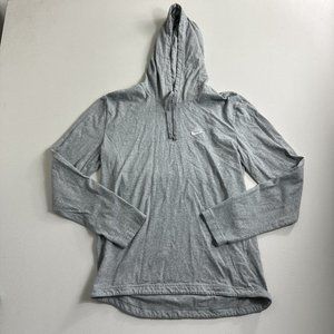 NIKE HOODIE SWEATSHIRT GRAY‎ 807249-063 MENS SIZE MEDIUM PULLOVER LONGSLEEVE GYM
